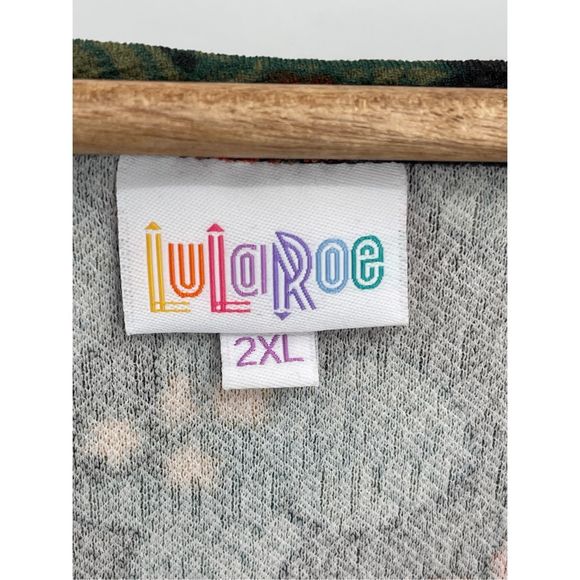 LuLaRoe Nicole Dress Women’s Size 2XL A line Holly Black Green Red Short Sleeve - Picture 12 of 12